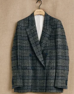 Veste en Laine mélangée Ulla à carreaux grise