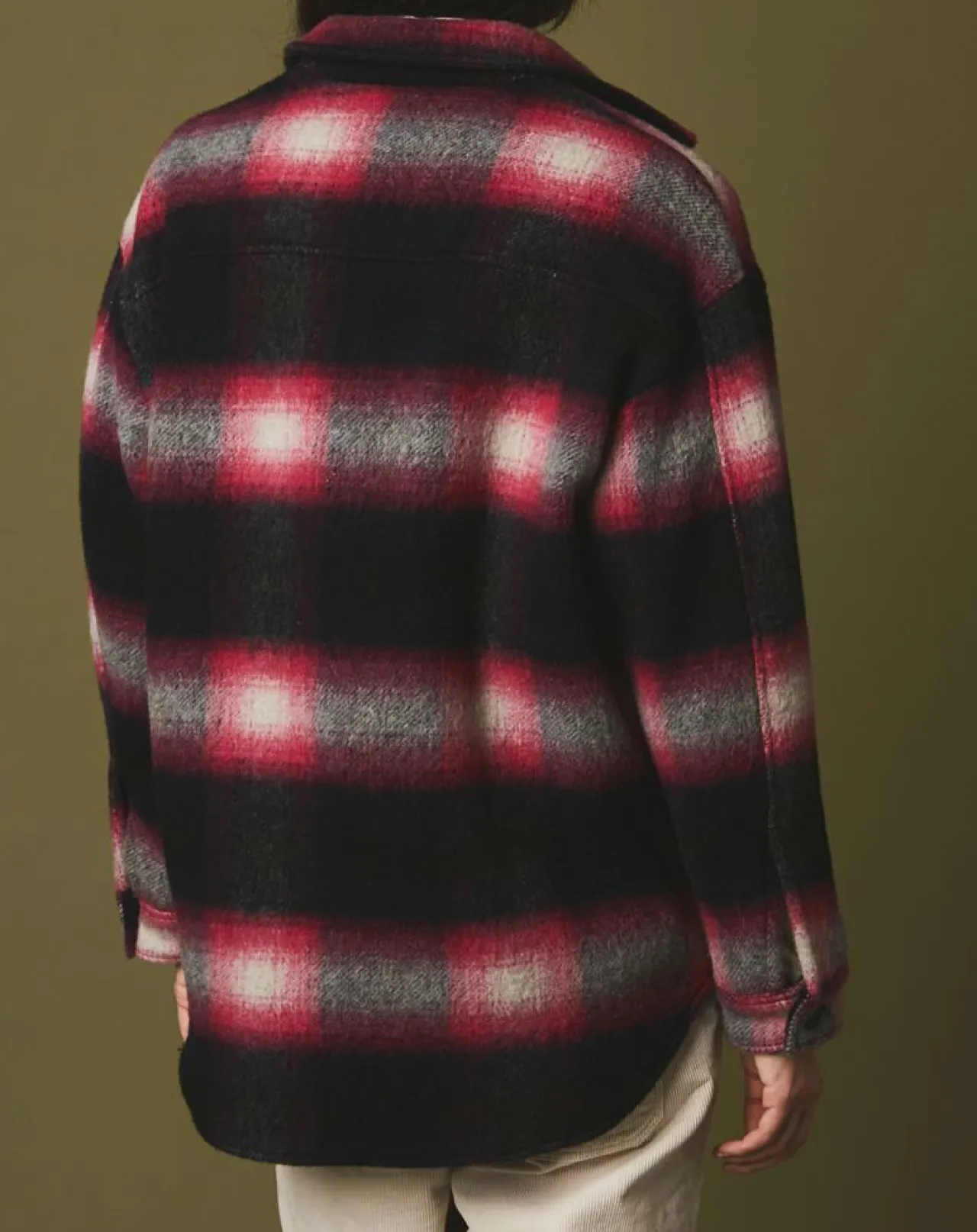 Veste en Laine mélangée Vara fushia/noir