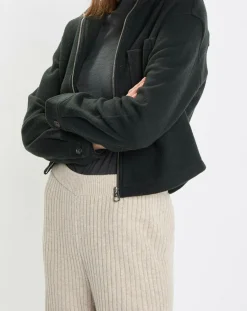 Veste en Laine mélangée vert foncé