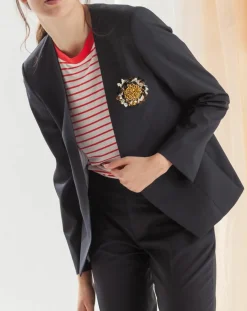 Veste en Laine mélangée Vezuve bleu marine