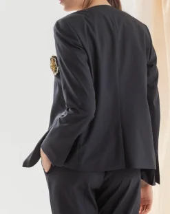 Veste en Laine mélangée Vezuve bleu marine