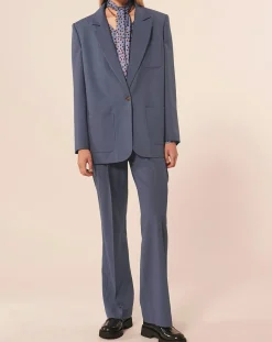 Veste en Laine mélangée Viggo bleue