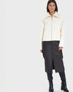 Veste en Laine mélangée Vivienna écrue