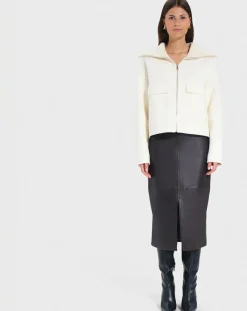 Veste en Laine mélangée Vivienna écrue