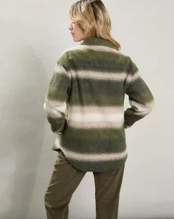 Veste en Laine mélangée Voltige beige/vert