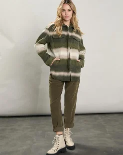 Veste en Laine mélangée Voltige beige/vert