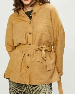 Veste en Lin & Coton Curtis muscade