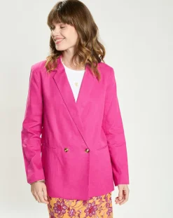 Veste en Lin & Coton Vivano fushia