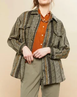 Veste en Lin & Coton Voltige beige/noir