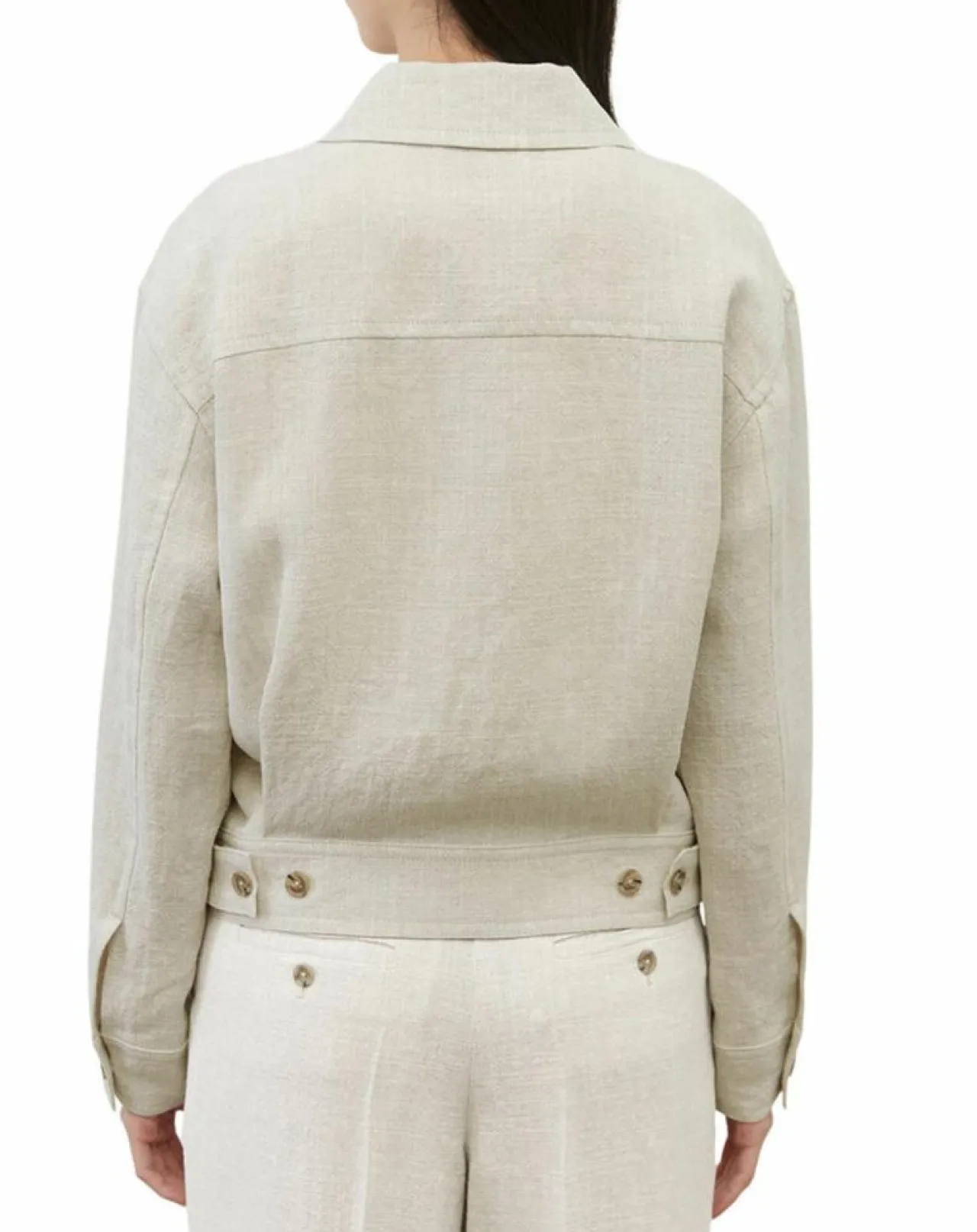 Veste en Lin mélangé Cropped gris clair