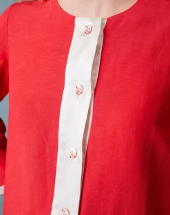 Veste en Lin mélangé Van De rouge