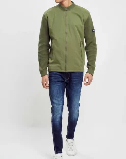 Veste en maille Liseret kaki