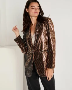 Veste en sequins Louna café