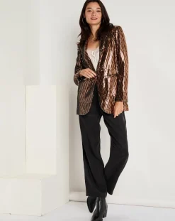 Veste en sequins Louna café