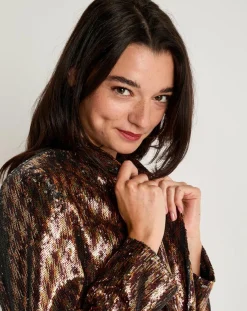 Veste en sequins Louna café
