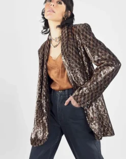 Veste en sequins Louna café