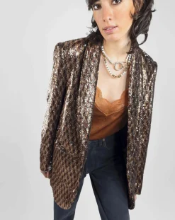 Veste en sequins Louna café