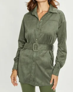 Veste en Suédine Lou kaki