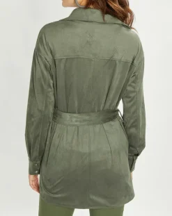 Veste en Suédine Lou kaki