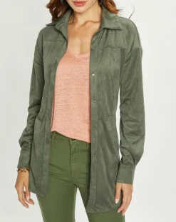 Veste en Suédine Lou kaki