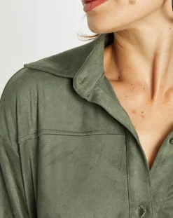 Veste en Suédine Lou kaki