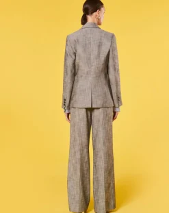 Veste en tissu flammé grise