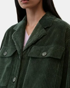 Veste en Velours côtelé 100% Coton Bio vert foncé