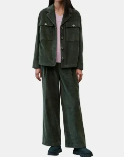 Veste en Velours côtelé 100% Coton Bio vert foncé