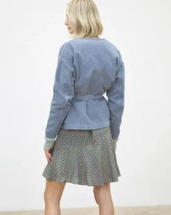 Veste en Velours côtelé Lola bleu violet