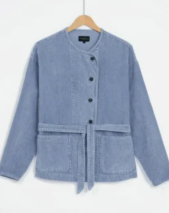 Veste en Velours côtelé Lola bleu violet