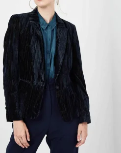 Veste en Velours Panais rayée noire