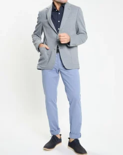 Veste Herigbone à chevrons bleu clair