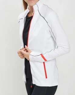Veste intermédiaire technique Allalin blanc/noir/orange