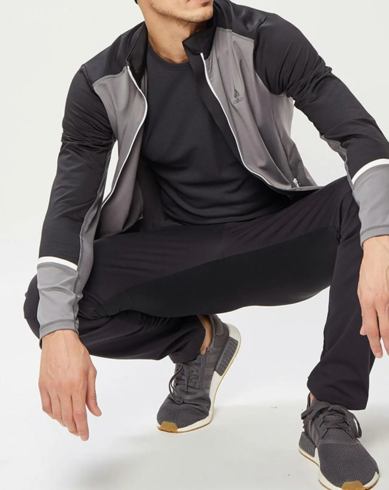 Veste intermédiaire technique Allalin gris/noir/blanc