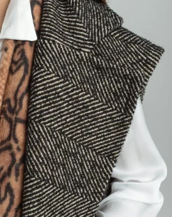 Veste longue sans manches en Laine mélangée Elsa noire