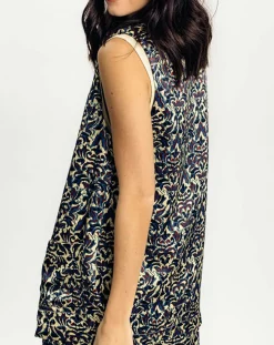 Veste Lou imprimée bleu/crème