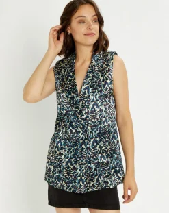 Veste Lou imprimée bleu/crème