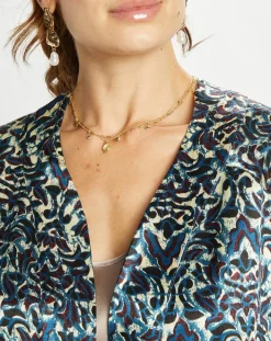 Veste Lou imprimée bleue