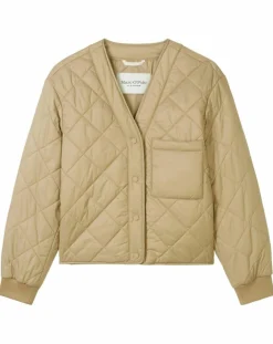 Veste Matelassée à Boutons camel