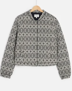 Veste matelassée Athenes imprimée noire