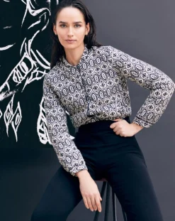 Veste matelassée Athenes imprimée noire