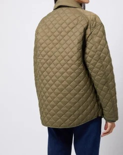 Veste matelassée light coupe ample type chasse kaki