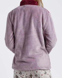 Veste polaire Love Is A Best Friend mauve