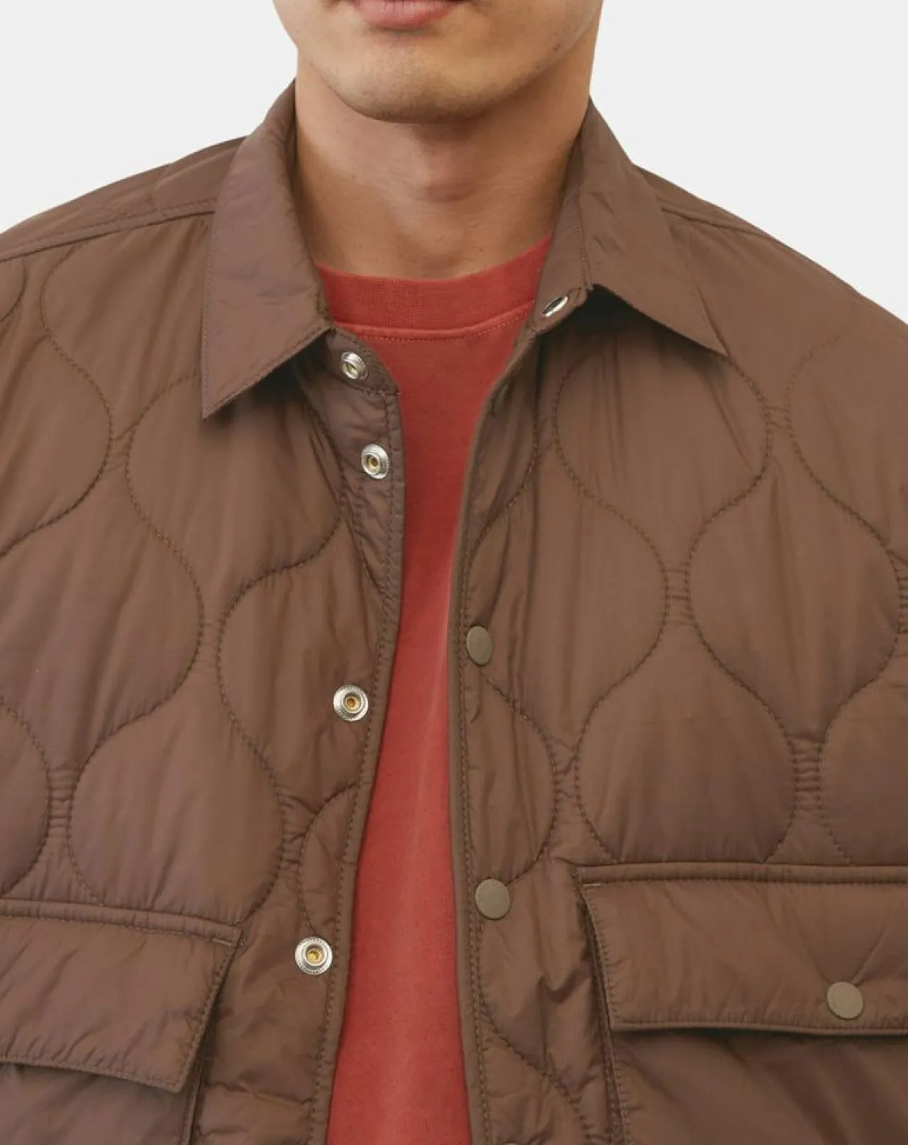 Veste Quilt double zip marron