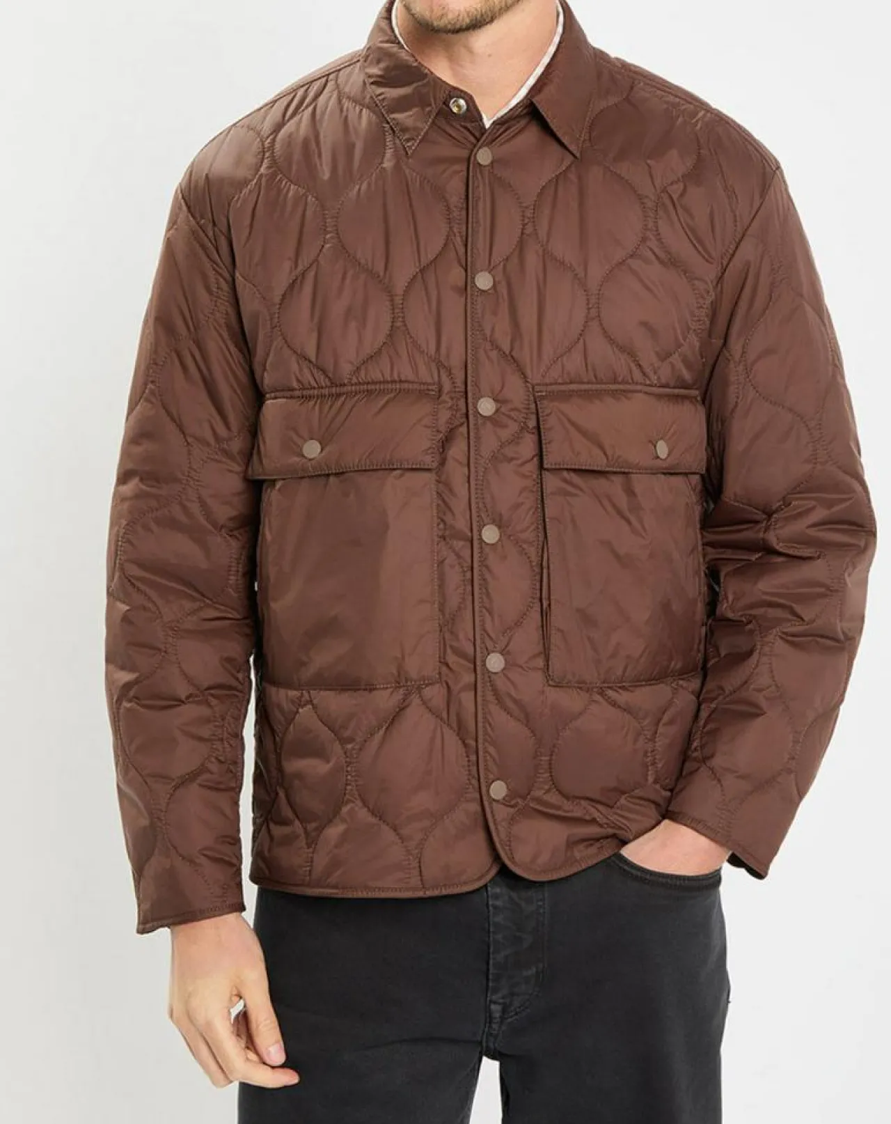 Veste Quilt double zip marron