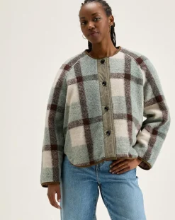 Veste réversible en Laine mélangée Hari rose/vert