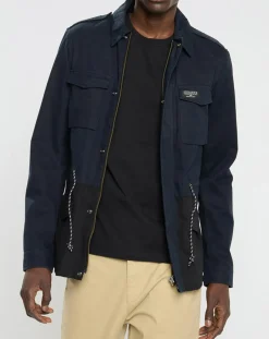 Veste Saharienne bicolore bleu/noir