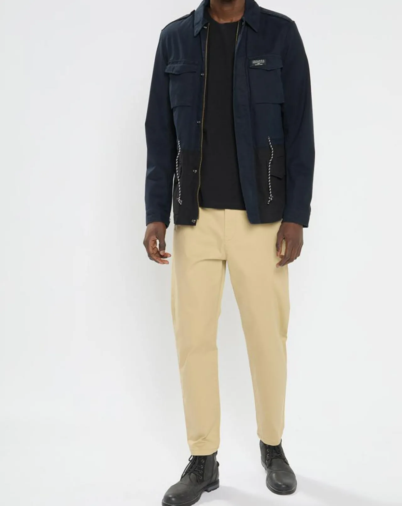 Veste Saharienne bicolore bleu/noir