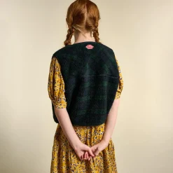 Veste sans manches Alas écossais écru/anthracite