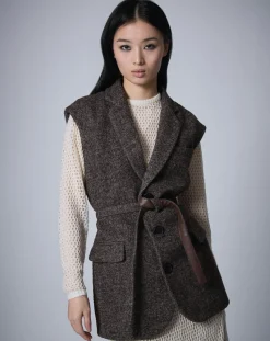 Veste sans manches en Laine mélangée Raymonde chocolat